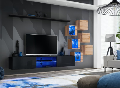 Wooden furniture Modern Wall unit Designer Living room furniture TV lowboard wall cabinet